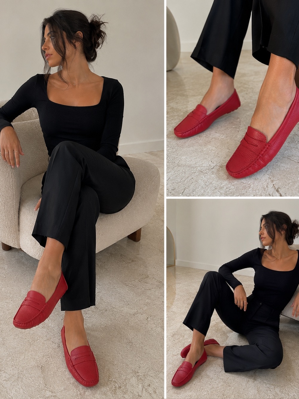 Elegant Red Leather Penny Loafer Josef Seibel the European comfort shoe Flat